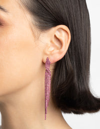 Fuchsia Twisted Drop Earrings - link has visual effect only