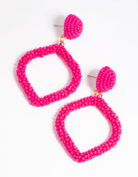 Pink Beaded Drop Earrings - link has visual effect only