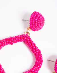 Pink Beaded Drop Earrings - link has visual effect only