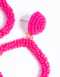 Pink Beaded Drop Earrings - link has visual effect only