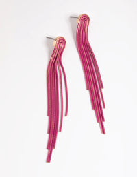 Fuchsia Mini Waterfall Drop Earrings - link has visual effect only