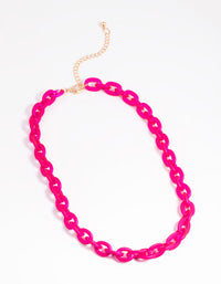 Matte Pink Chain Necklace - link has visual effect only