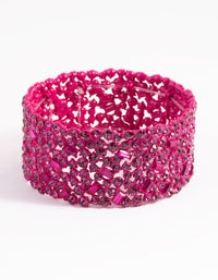 Matte Pink Embellished Stone Stretch Bracelet - link has visual effect only