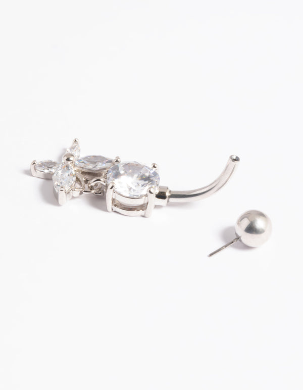 Platinum Plated Titanium Threadless Butterfly Belly Bar Lovisa
