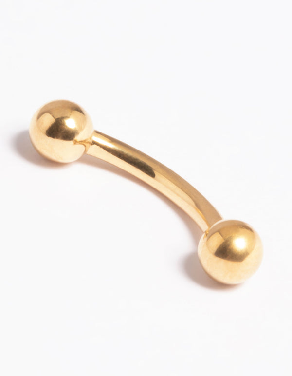 Gold Plated Titanium Threadless Belly Bar