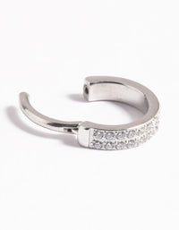 Platinum Plated Titanium Cubic Zirconia Clicker Ring - link has visual effect only