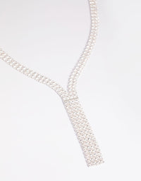 Silver Cubic Zirconia Fringe Necklace - link has visual effect only