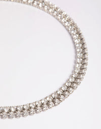 Rhodium Cubic Zirconia Layered Tennis Bracelet - link has visual effect only