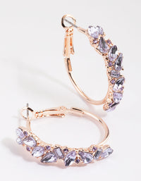 Lilac Diamante Hoop Earrings - link has visual effect only