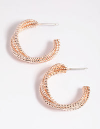 Rose Gold Criss Cross Hoop Earrings - link has visual effect only