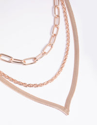 Rose Gold Chain Layered Necklace - link has visual effect only