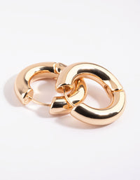 Gold Chunky Huggie Hoop Earrings - link has visual effect only