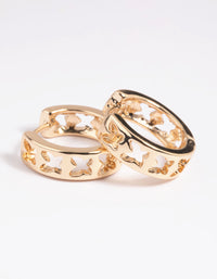 Gold Butterfly Huggie Hoop Earrings - link has visual effect only