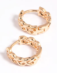 Gold Wave Huggie Hoop Earrings - link has visual effect only