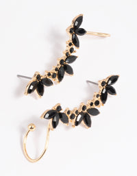 Black Diamante Leaf Ear Cuff - link has visual effect only