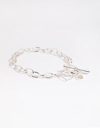 Silver Heart Fob Bracelet - link has visual effect only