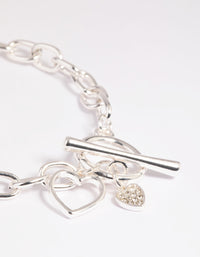 Silver Heart Fob Bracelet - link has visual effect only