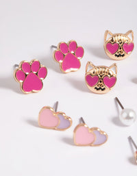 Kids Love Cat Stud Earring 6-Pack - link has visual effect only