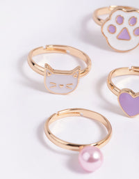 Kids Purple Cat Paw Ring 6-Pack - link has visual effect only