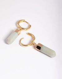 Gold Plated Amazonite Huggie Hoop Earrings - link has visual effect only