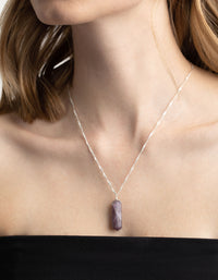 Silver Plated Amethyst Chain Necklace - link has visual effect only