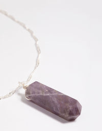 Silver Plated Amethyst Chain Necklace - link has visual effect only