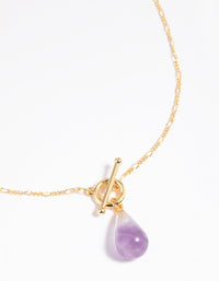 Gold Plated Amethyst Fob Necklace - link has visual effect only