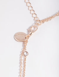 Rose Gold Plated Cubic Zirconia & Quartz Layered Necklace - link has visual effect only