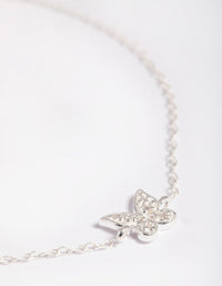 Sterling Silver Cubic Zirconia Butterfly Chain Bracelet - link has visual effect only