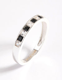 Sterling Silver Cubic Zirconia Band Ring - link has visual effect only