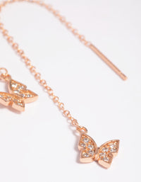 Rose Gold Plated Sterling SIlver Butterfly Drop Earrings - link has visual effect only