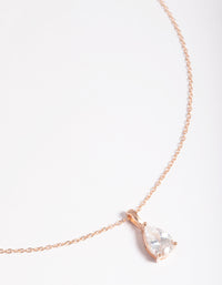 Rose Gold Plated Sterling SIlver Cubic Zirconia Pear Necklace - link has visual effect only