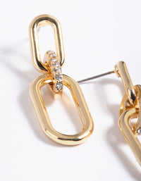 Gold Plated Diamante Drop Earrings - link has visual effect only