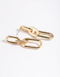 Gold Plated Diamante Drop Earrings - link has visual effect only