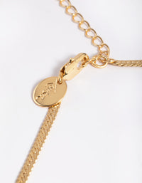 Gold Plated Herringbone Chain Necklace - link has visual effect only