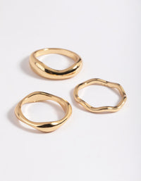 Gold Plated Molten Band Ring Pack - link has visual effect only