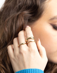 Gold Plated Molten Band Ring Pack - link has visual effect only