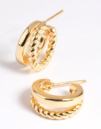 Gold Plated Twisted Hoop Earrings - link has visual effect only