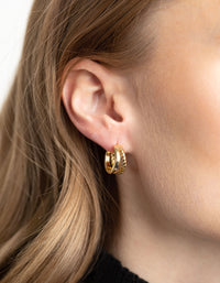 Gold Plated Twisted Hoop Earrings - link has visual effect only