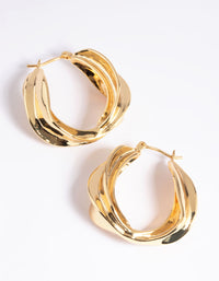 Gold Plated Etched Hoop Earrings - link has visual effect only