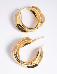 Gold Plated Etched Hoop Earrings - link has visual effect only