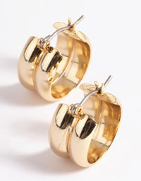 Gold Plated Brass Chubby Line Hoop Earrings - link has visual effect only