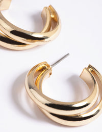 Gold Plated Twisted Hoop Earrings - link has visual effect only