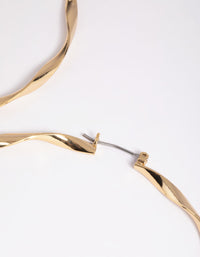 Gold Plated Flat Hoop Earrings - link has visual effect only