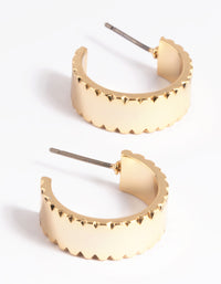 Gold Plated Textured Hoop Earrings - link has visual effect only