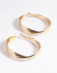 Gold Plated Twisted Hoop Earrings - link has visual effect only