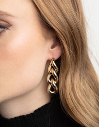 Gold Plated Brass Chunky Chain Drop Earrings - link has visual effect only