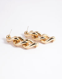 Gold Plated Brass Chunky Chain Drop Earrings - link has visual effect only