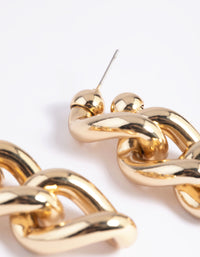 Gold Plated Brass Chunky Chain Drop Earrings - link has visual effect only