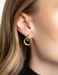 Gold Plated Door Knocker Drop Earrings - link has visual effect only